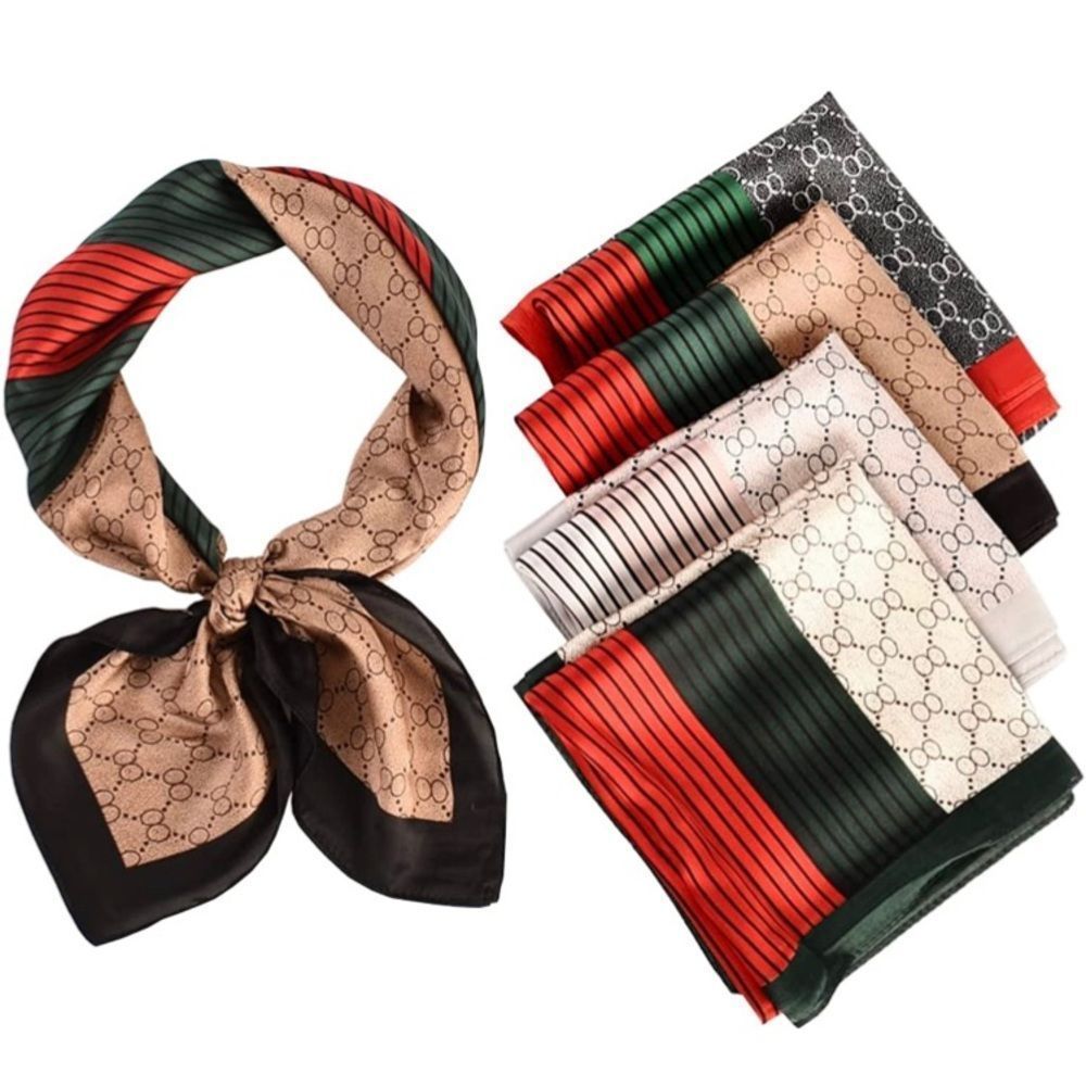 New Gucci*like Scarves 27.5” Head Scarf Silky Bandana Satin Hair Scarf
